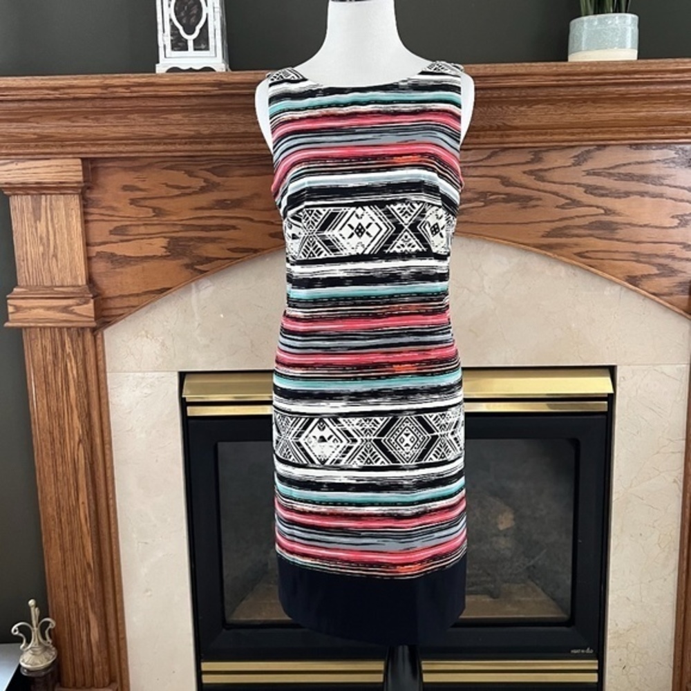 AB Studio Tribal Print Sleeveless‎ Dress Sz. 8
